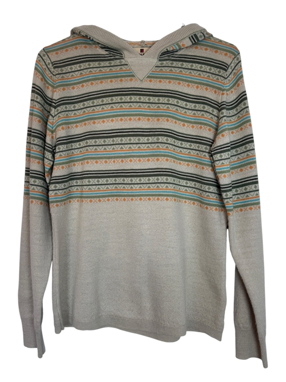 Woolrich Women's Fair Isle Nordic Wool Blend Hooded Small Sweater